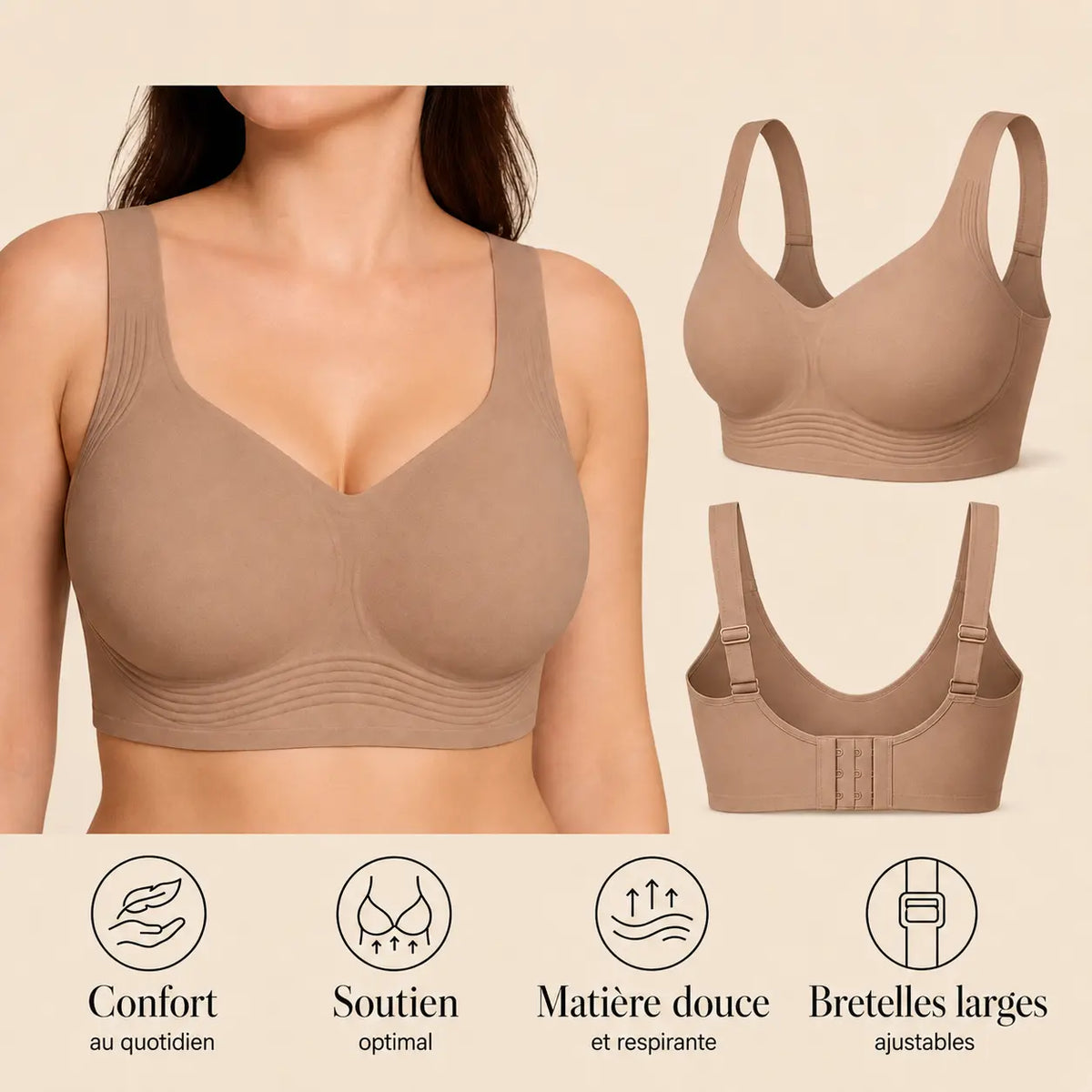 Amyral – Soutien-gorge sans armatures, maintien & confort