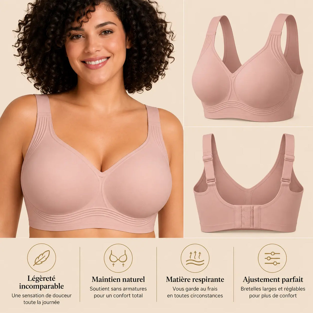 Soutien-gorge sans armatures Amyral – Maintien & Confort