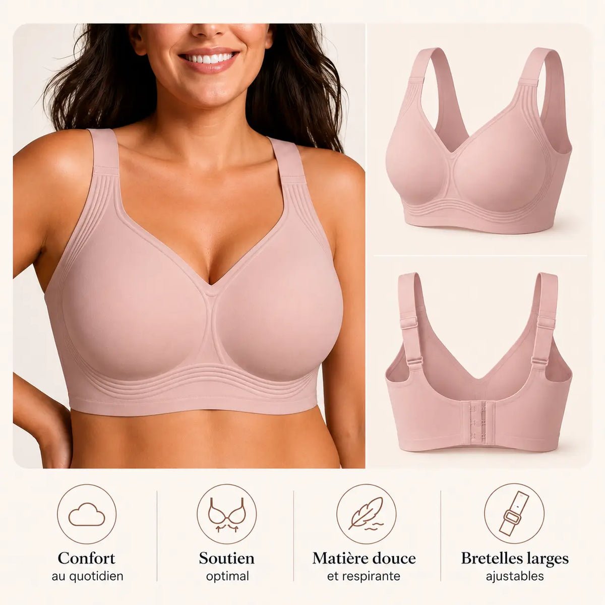 Amyral – Soutien-gorge sans armatures, maintien & confort