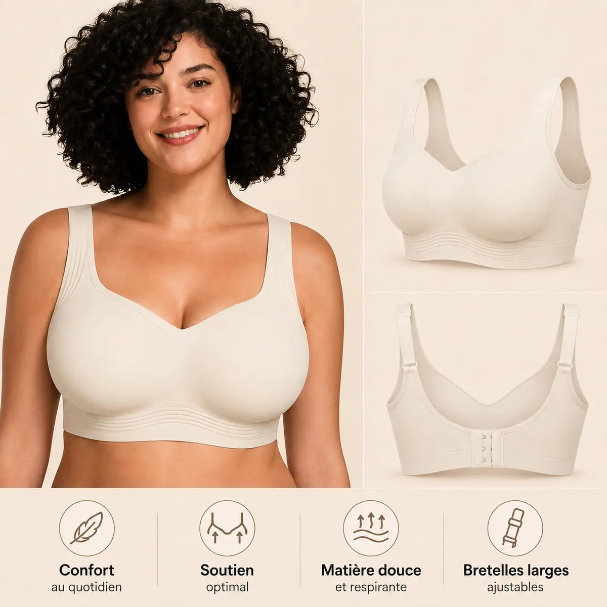 Amyral – Soutien-gorge sans armatures, maintien & confort
