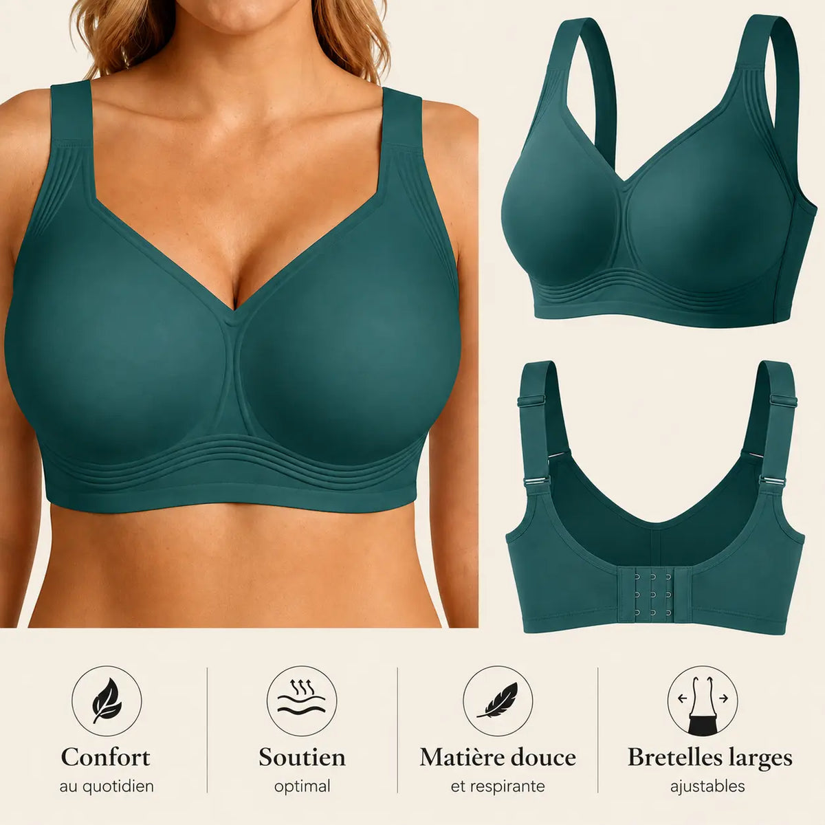 Amyral – Soutien-gorge sans armatures, maintien & confort