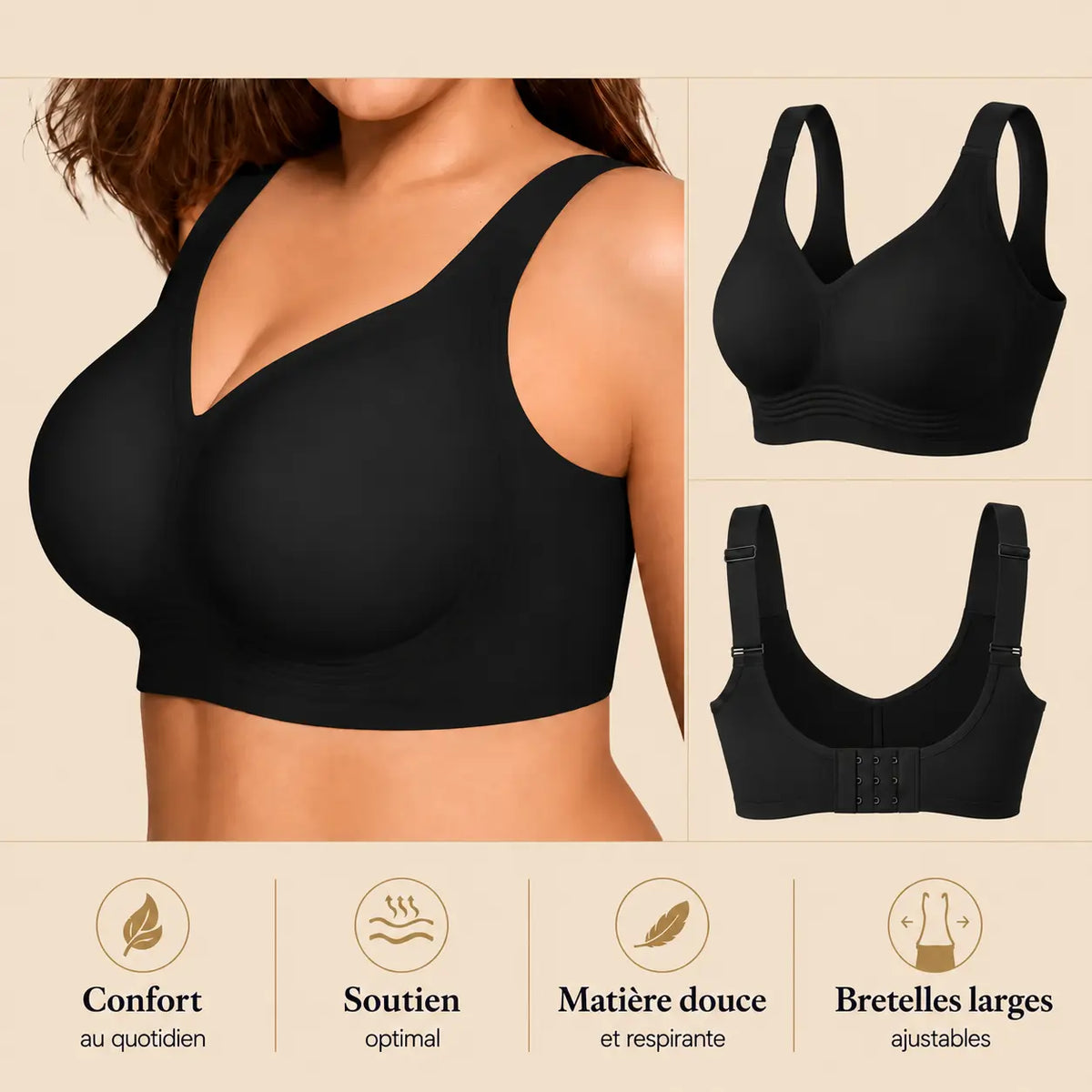 Soutien-gorge sans armatures Amyral – Maintien & Confort